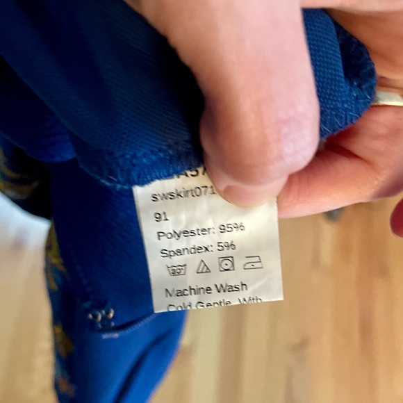 💃 Blue Floral Embroidered Mini Skirt Sz S - Picture 10 of 12
